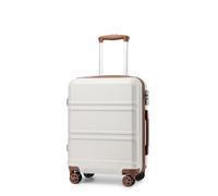 KONO Valigia Piccola Valigie Trolley Rigide Bagaglio a Mano da Viaggio Valigia da Stiva con Serratura TSA e Robuste 4 Ruote Girevoli（Bianco panna, 20"
