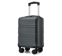 KONO Valigia trolley da viaggio in ABS + PC - Custodia rigida leggera con 4 ruote gemellate e lucchetto TSA, robusta valigetta per viaggi in aereo, affari e vacanze in famiglia, grigio., Ryanair