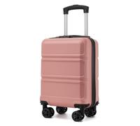 KONO Valigia trolley da viaggio in ABS + PC - Custodia rigida leggera con 4 ruote gemellate e lucchetto TSA, robusta valigetta per viaggi in aereo, affari e vacanze in famiglia, Oro rosa, Ryanair