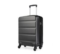 KONO Valigia Trolley da Viaggio Rigida 55x38x20 cm Bagaglio a Mano Ultra Leggero in ABS e 4 Ruote Doppie Girevoli(grigio)