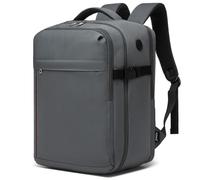 KONO Zaino 40x30x20cm Zaino da Viaggio per Ryanair Aereo Bagaglio a Mano 24L per Wizzair per Uomo e Donna,Nero,Grigio