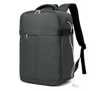 KONO Zaino Bagaglio a Mano 40x16x25cm 16L per Aereo, Zaino da Viaggio Impermeabile per Laptop 15.6" - Conforme Ryanair/EasyJet per Uomo e Donna （Grigio Scuro）