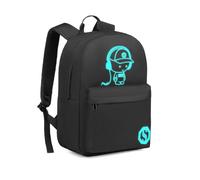 KONO Zaino con Effetto Glow in the Dark, 15,4 Pollici Leggero per Laptop - Zaino Uomo Donna per Scuola, Viaggi e Sport (Nero-A)