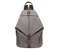 KONO Zaino da donna alla moda in tela antifurto zaino da donna vintage di grande capacità borsa a tracolla per ragazze zaino casual per lavoro, scuola universitaria viaggi tutti i giorni, Grigio