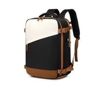 KONO Zaino da Cabina 45 x 30 x 18 Zaino Casual Quotidiano Impermeabile Zaino da Viaggio per Laptop da 15,6 Pollici con Porta di Ricarica USB e Scomparto per Scarpe (Nero)