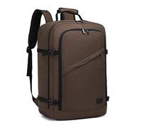 KONO Zaino da Viaggio 55x35x20cm Zaino da Aereo Bagaglio a Mano Zaini Porta PC 15.6 Pollici per Uomo & Donna, Marrone