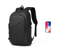 Kono Zaino per computer portatile da 15,6 pollici, anti-furto e impermeabile, con porta USB, unisex, leggero, per lavoro, scuola, viaggi, università, business e uso quotidiano (nero)