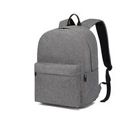 KONO Zaino per Scuola e Viaggio, Leggero Zaino Porta PC 15.4 Pollici, Zainetto Scolastico per Laptop, Superiore, Università, Lavoro e Sport (Grigio Chiaro)