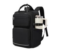 KONO Zaino Porta PC Donna 15.6 Pollici Impermeabile, con Taschino Riflettente per Sicurezza Notturna, Zaino Elegante Multitasche per Lavoro, Università e Viaggio (Nero)