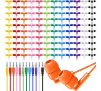 Konohan Confezione da 300 auricolari in-ear per studenti, con cavo jack da 3,5 mm, per test in classe, scuola, laboratorio informatico, biblioteca, confezionati singolarmente, 12 colori assortiti