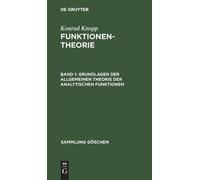 Konrad Knopp Grundlagen der allgemeinen Theorie der analytisc (Copertina rigida)