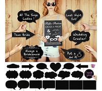 Konsait Chalkboard Speech Bubbles And Signs Wedding Parties Photo Booth Props (20pcs), Personalizzare Scrivere alla Lavagna Foto Props per Matrimoni Partito Decorazione