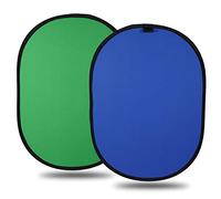 Konseen Chromakey Sfondo fondale double face blu verde pop up, 100% mussola di cotone, perfetto per YouTube, video editing, filming