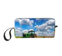 KoNsev Borsa da toilette da viaggio con trattore sotto cielo blu e nuvole bianche per uomini e donne, organizer per accessori, piccolo portamonete, piccolo sacchetto, Trattore Sotto Cielo Blu E Nuvole