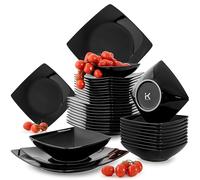 konsimo Servizio da tavola per 12 persone - Set di piatti EPIRI Modern 36 pezzi - Servizio da tavola - Servizio e stoviglie - Servizio per la famiglia - Stoviglie Nero lucido - Piatti - Nero lucido