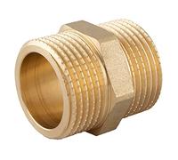 konst-install Doppio nipplo da 3/8 pollici (diametro 16,7 mm) filettatura esterna in ottone, raccordo 2 raccordi filettati AG in ottone, adatto per riscaldamento acqua potabile