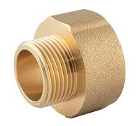 konst-install Nipplo in ottone ridotto da 3/4 a 1/2 pollici (IG Ø 24,1 mm x AG Ø 21 mm), riduttore filettatura interna su filettatura esterna, riduzione IG su AG, raccordo filettato