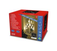 Konstsmide 1243-103 / Tenda di luci LED con 7 stelle / 35 diodi bianco caldi / 24V trasformatore da esterno/cavo trasparente