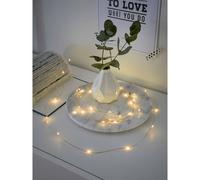 Konstsmide Filo Nudo a LED/Micro luci a Batteria per Uso Interno (IP20)/40 diodi Bianchi ambrati luci LED/Funzione Timer 6 Ore/3 batterie AA (escl.) / Filo di Rame luci Stringa
