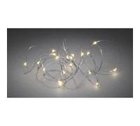 Konstsmide Filo Nudo a LED/Micro luci a Batteria per Uso Interno (IP20)/40 diodi Bianchi ambrati luci LED/Funzione Timer 6 Ore/3 batterie AA (escl.) / luci a Filo d'Argento