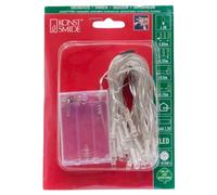 Konstsmide 1469 - 553 Catena luminosa LED/per interni (IP20)/certificato VDE/A Batteria: 3 x AA 1,5 V (non incluse) /con interruttore e timer da 6 ore/30 diodi rossi/cavo trasparente