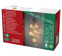 Konstsmide 1479-503 - Catena luminosa decorativa a LED con 8 lanterne di carta colorate, per interni (IP20), trasformatore interno da 24 V, 16 diodi bianchi caldi, cavo trasparente