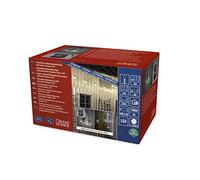 Konstsmide 2372 - 100 LED, Birra Giardino Catena, Trasparente/per esterno (IP44)/5 lampadine trasparenti/40 diodi bianco caldo/Timer/cavo nero/Funzionamento a batterie: 4 X AA 1.5 V (non incluse)