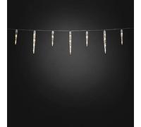 Konstsmide 2749-103 - Tenda a LED con 32 pigne/per esterni (IP44)/VDE/24V trasformatore esterno con 8 funzioni, dispositivo di controllo e funzione di memoria/96 diodi a luce bianca calda, cavo