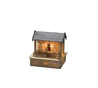 Konstsmide 2823-100 - Sagoma in legno a LED, con tetto grigio, per interni (IP20), 3 diodi a luce bianca calda, funzionamento a batteria: 3 x AA 1,5 V (non inclusi), piccolo, grigio