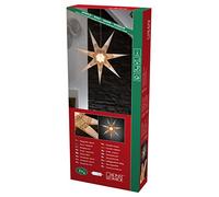 Konstsmide 2925 - 255 - Stella di carta, bianca, con motivo colorato e 7 punte, perforato, 78 x 78 cm/per interni (IP20)/certificato VDE/230 V interno/senza lampadina/con interruttore on/off/cavo bianco