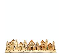 Konstsmide 3250-100 - Silhouette, colore naturale, villaggio, funzione di alimentazione selezionabile, 18 diodi bianchi caldi, trasformatore interno 3 V, funzionamento a batteria, cavo trasparente