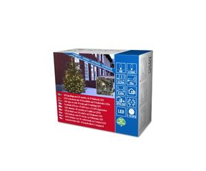 Konstsmide 3610-140 / Catena di luci Micro LED Effetto luccicante / 40 diodi Bianco Caldi / 5X Luccicanti 35x Punti Luce Fermi / 24V trasformatore da Esterno/Cavo Nero