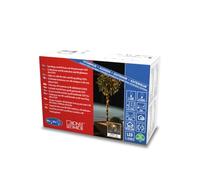 Konstsmide 3641 - 810 LED catena luminosa, con effetto Glimmer/per esterno (IP44)/160 bernsteinfarbene diodi (80 glimmend)/24 V Trasformatore da esterno/cavo nero