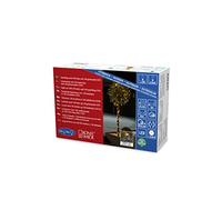 Konstsmide 3642-810 - Catena luminosa a LED con effetto mica, per esterni (IP44), 240 diodi ambrati (120 lucidi), trasformatore esterno 24 V, cavo nero, 240 LED, bianco