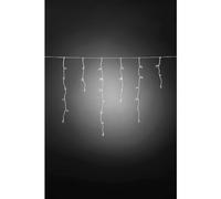 Konstsmide 3739-102 - Catena luminosa LED con interruttore on/off e sensore luminoso, timer per 6 e 9 ore, adatta a esterni (IP44), 80 diodi a luce bianca calda, funzionamento a batteria, con cavo bianco, 2 pile da 1,5 V escluse