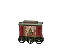 Konstsmide 4278-000, Lanterna ad acqua a LED Wagon, timer 5 ore, 1 diodo bianco caldo, funzionamento a batteria e USB, interno - 4278 - 000, Train Carriage, rosso/verde