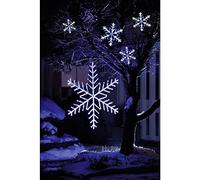 Konstsmide 4439-203 Catena Luminosa Decorativa a LED, 5 Fiocchi di Neve, in Acrilico, 60 diodi a Luce Bianca Fredda, trasformatore Esterno 24 V, 3,6 W, Cavo Trasparente