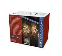 Konstsmide 4470 - 103 LED acrilico fiocco di neve/per esterno (IP44)/con 8 funzioni, unità di controllo E FUNZIONE DI MEMORIA/90 diodi bianco caldo/24 V Trasformatore da esterno/cavo trasparente