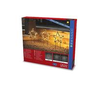 Konstsmide Set di 3 Stelle in Metallo a LED, 240 diodi ambrati, 30 V, Esterno (IP44), 3,6 W, Cavo Nero