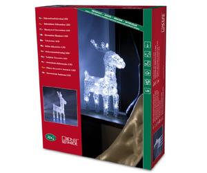 Konstsmide 6100-003 / LED renna in acrile / 32 diodi bianco freddi / 24V trasformatore da interno/cavo trasparente