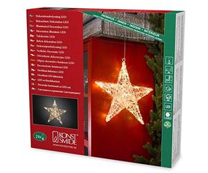 'Konstsmide 6102 - 103 LED decorazione "acrilico Stella/per interni (IP20)/24 V Trasformatore da interno/24 diodi bianco caldo/cavo trasparente