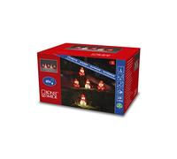 Konstsmide 6254-103 - Set di 5 pupazzi di neve e Babbo Natale, 40 diodi bianchi caldi, 24 V, esterno (IP44), 3,6 W, cavo bianco
