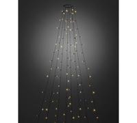 Konstsmide 6321 - 810 LED Albero cappotto con anello, 8 fili à 50 diodi, con Glimmer ffket/per esterno (IP44)/400 bernsteinfarbene diodi (200 glimmend)/24 V Trasformatore da esterno/cavo nero