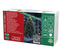 Konstsmide 6371-190 - Catena luminosa a LED, per interni (IP20), certificazione VDE, trasformatore interno da 12 V, 200 diodi bianchi caldi, filo argentato