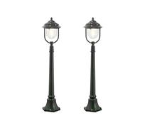 KONSTSMIDE 7225-600 - Set di 2 lampade da sentiero Parma, in alluminio, E27, IP43, altezza: 118 cm, colore: Verde