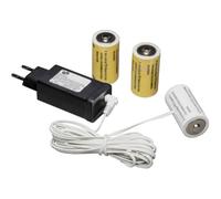 Konstsmide Adattatore di alimentazione per batteria con 3 batterie C 1,5 V, 4,5 V, cavo bianco - 5173-000