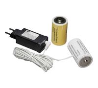 Konstsmide - Adattatore per batteria in plastica, colore: Nero