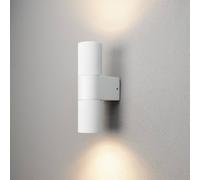 Konstsmide Applique da esterno Temi, bianco, larghezza 11 cm, alluminio, up/down Konstsmide