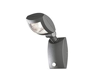 Konstsmide Applique per Esterni/Latina Piccolo Regolabile con Sensore PIR-Rilevatore di Movimento/LED ad Alta Potenza 1 x 3 W/Vetro Acrilico Trasparente/Alluminio/IP54/Antracite