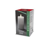 Konstsmide Candela a LED in vera cera, bianca, con fiamma 3D e cristalli, con timer 4 ore e 8 ore, 1 diodo bianco caldo tremolante, funzionamento a batteria, interno, 2 x C 1,5 V (escluso) - 1838-100